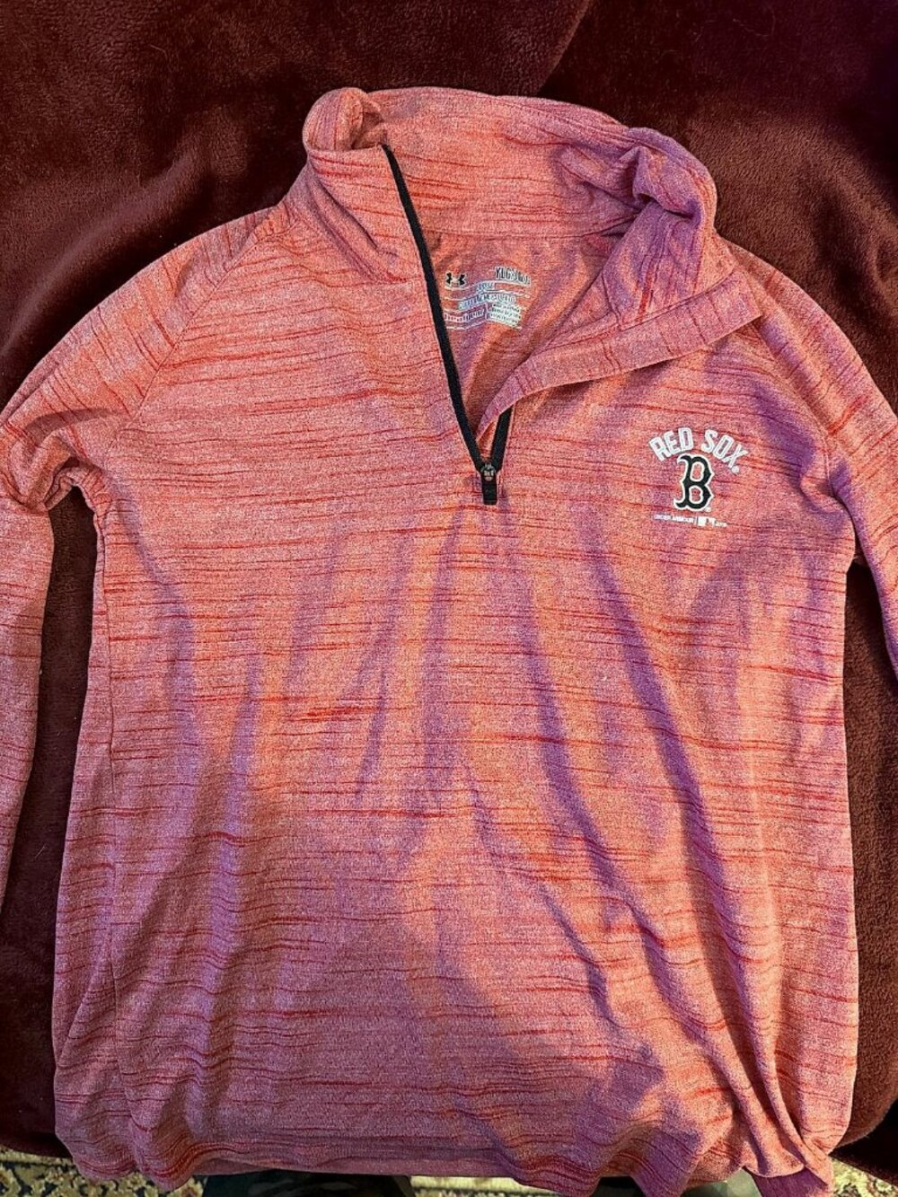 Under Armour Youth Boston Red Sox HeatGear Loose 1/4 Zip Pullover Size YLG